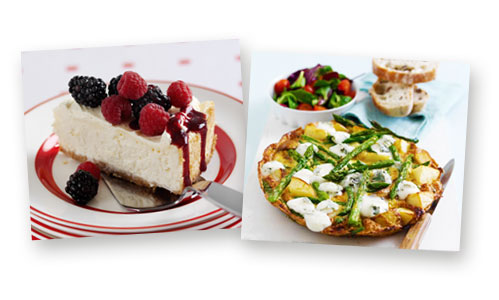 Amrican Cheesecake and Frittata receipes