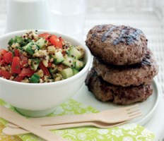 Beef Burgers with Mixed Grain Salad