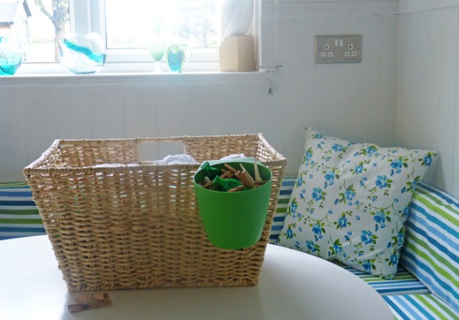 Drying laundry outside