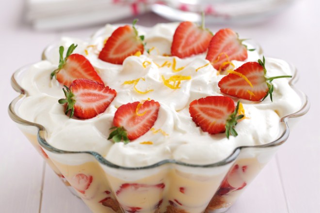 Strawberry Trifle with Pimms