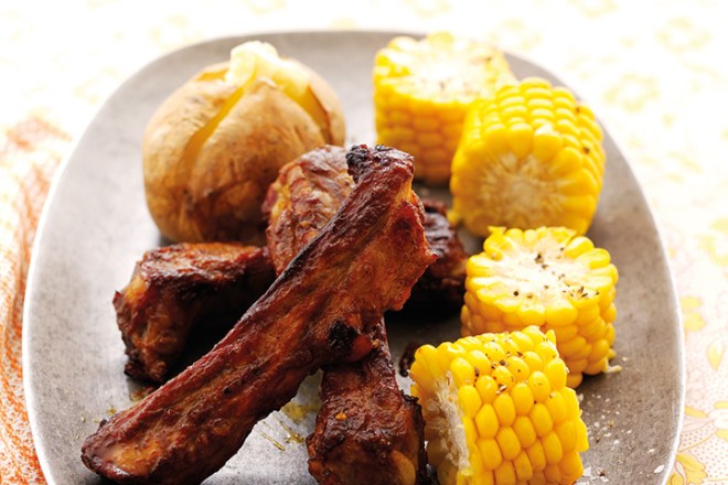 Sticky-Ribs-with-Baked-Potatoes