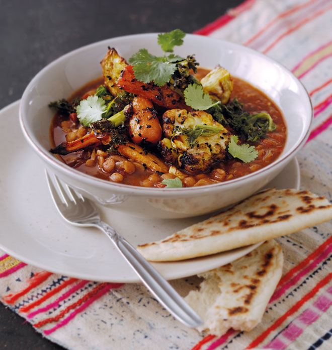 Chana Dhal with Roast Vegetables