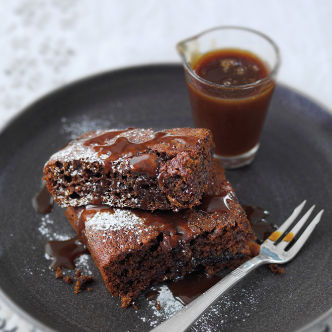 Gooey Pud with Salted Caramel Sauce