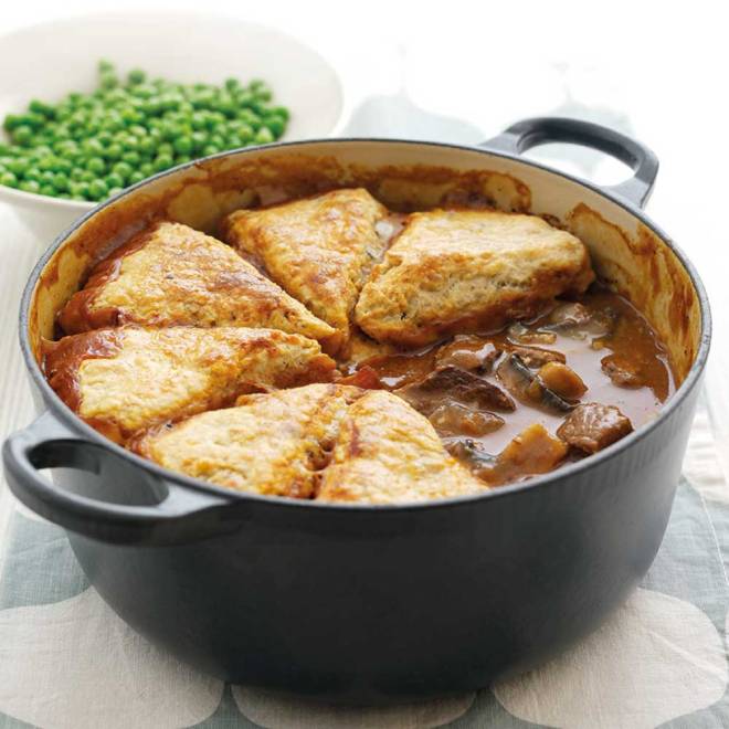 Braised Beef with Stilton Scones